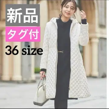 레스 빠세*택 포함 새상품 다이아 퀼팅 롱 코트 36