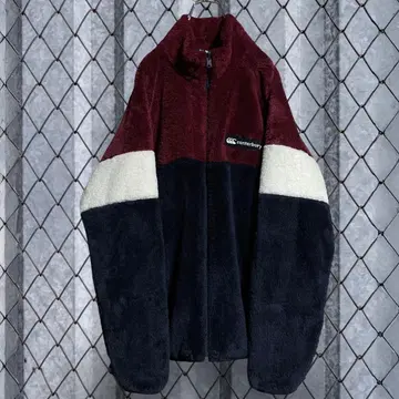 캔터베리 집업 플리스 자켓 보르도 화이트 네이비 XL