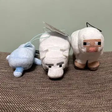 마인크래프트 북극곰, 돌고래, 양 봉제 인형 스트랩