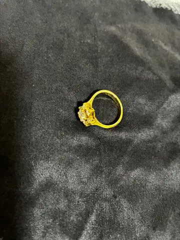 골드 꽃 모양 반지 크리스탈풍