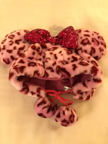 온라인 완판 디즈니 미니 팬캡 레오파드 무늬 핑크