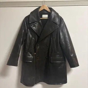 GU and beautiful people 다크 브라운 가죽 자켓