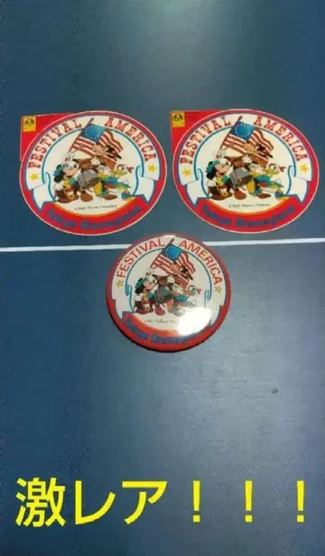 디즈니랜드 FESTIVAL AMERICA 스티커 2개 & 캔뱃지