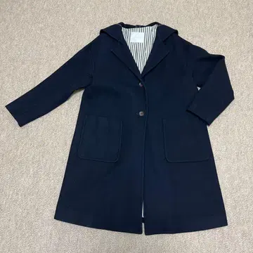 매킨토시 후드 부착 네이비 코트