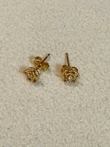 acca K10 골드 귀걸이 장미