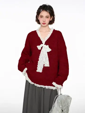 리본이 귀여운 겨울 아우터 여자 모임이나 데이트에 딱