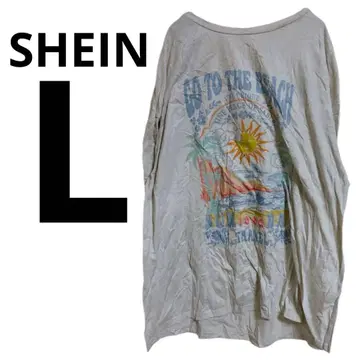 SHEIN [ L ] GO TO THE BEACH 긴팔 티셔츠 로고