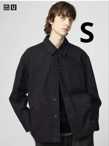 UNIQLO U 오버 사이즈 컬러 데님 자켓 블랙 S