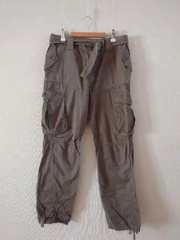 RAY BEAMS 레이빔즈 카고 팬츠 벨트 포함 카키 남성용