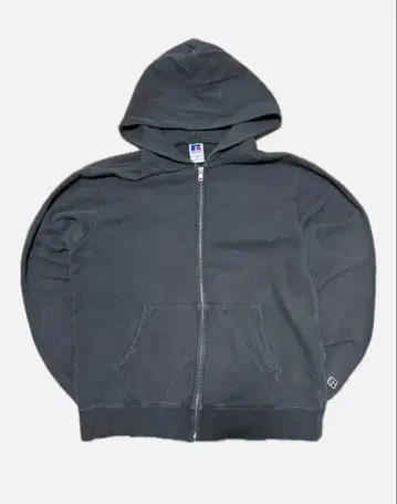 러셀 지퍼 후드티 다크 그레이 무지