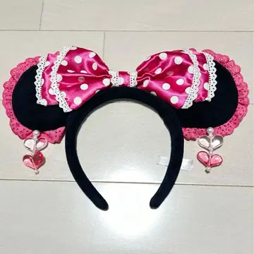 [ 익명 배송 ] 디즈니 머리띠 미니 귀찌 핑크 도트 리본