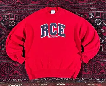 RCE 로고 맨투맨 레드 빨간색 트레이닝복 구제 의류 스트릿