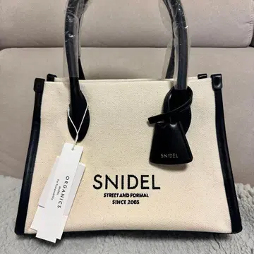 SNIDEL 캔버스 로고 토트백