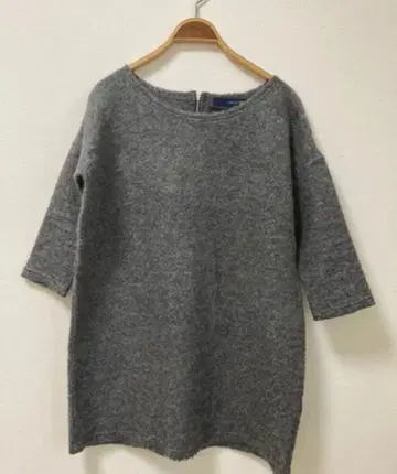 슬로브 이에나 그레이 오부 소매 니트 튜닉