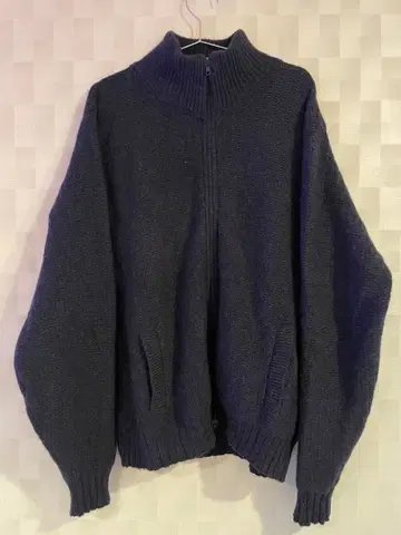 90s USA L.L.Bean 드라이버즈 니트 풀 집업 네이비 L