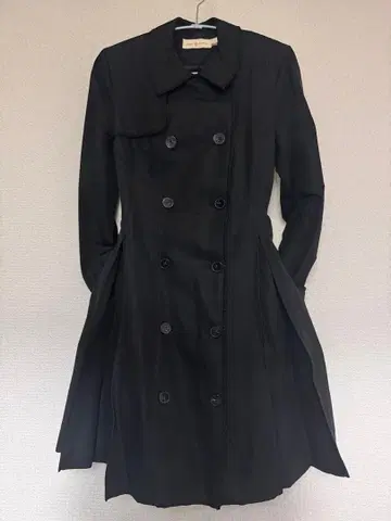 블랙 트렌치코트 더블 브레스트