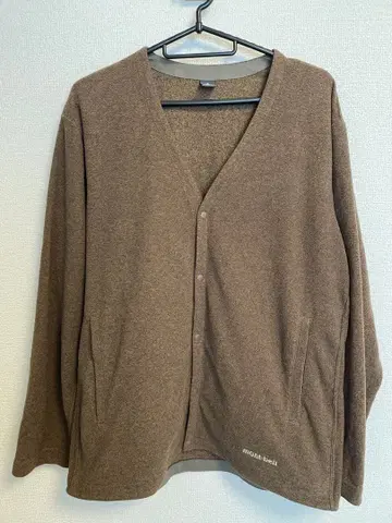 mont-bell 브라운 V넥 가디건