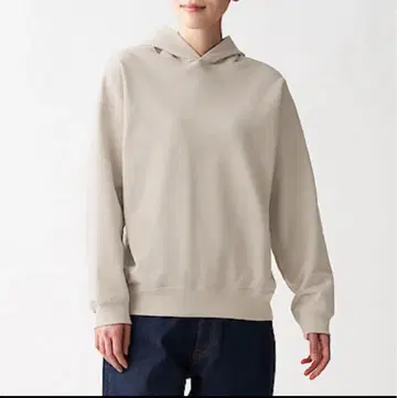 무인양품 mujilabo 코튼 혼방 후드티 S-M 화이트 흰색