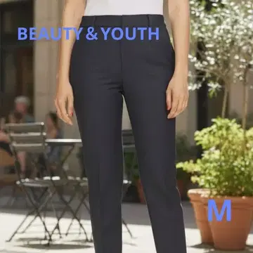 BEAUTY&YOUTH M 네이비 슬림 테이퍼트 팬츠 워셔블