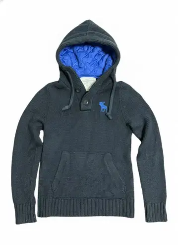 아바크롬비&피치 니트 후드티 M 네이비 무스 자수