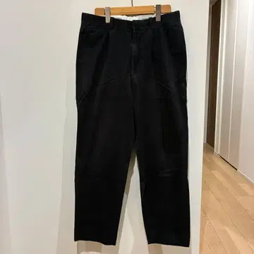 YAECA 블랙 코튼 와이드 팬츠