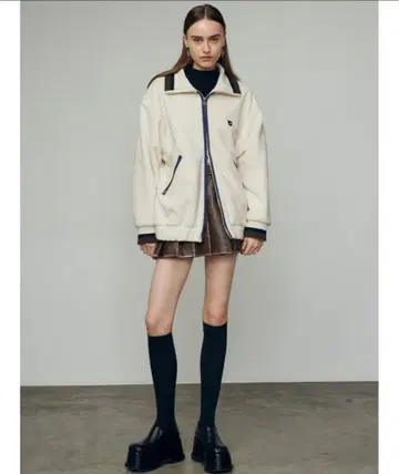 EMODA 리브 컬러 플리스 블루종