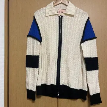 플랜 C 풀 집업 니트 후드티