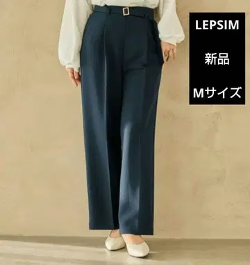 새상품 렙심 W크로스 스트레치 와이드 팬츠 M 네이비 포멀