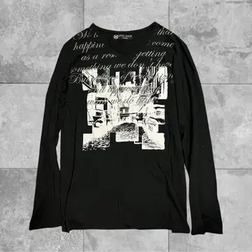 00s archive y2k 갸루 남자 BLACK 티셔츠 롱 T