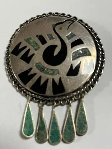 멕시코제 실버 터콰이즈 브로치
