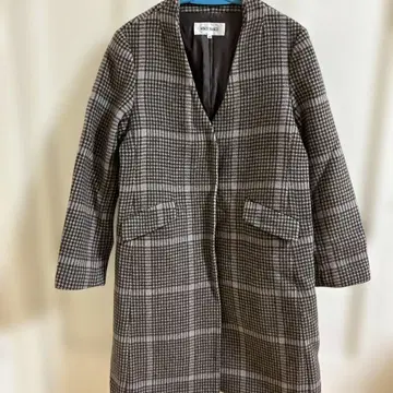 미쉬마쉬 체크 무늬 롱 코트 38