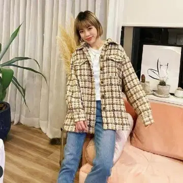 SeaRoomlynn 시루무린 체크 트위드 코트 프리 사이즈