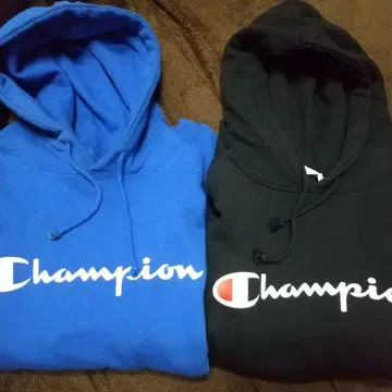Champion 후드티 m 사이즈 세트 파랑 블랙