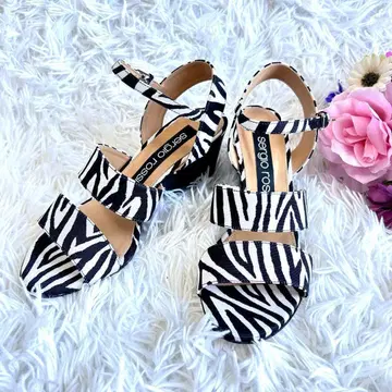 새상품급 세르지오로시 sergio rossi 샌들 제브라 웨지솔