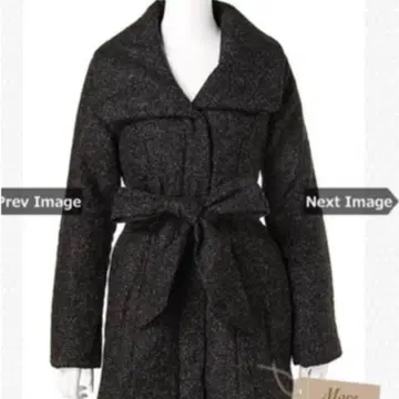 다크 그레이 벨트 롱 코트