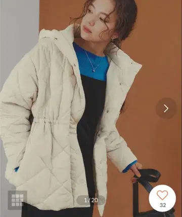 titiivate 드로우 스트링 디자인 퀼팅 코트 베이지