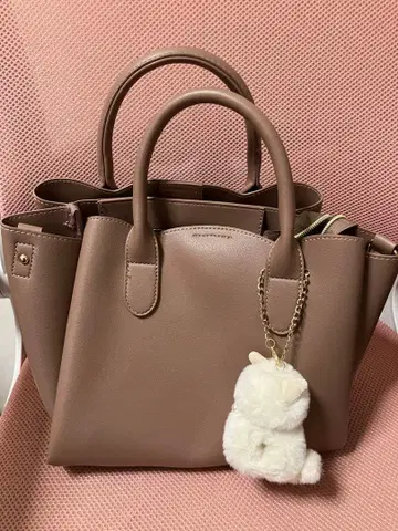 핑크 베이지 핸드백