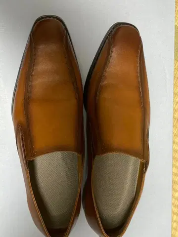 브라운 가죽 슬립온 비즈니스 슈즈