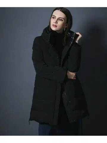 나노 유니버스 니시카와 다운 블랙 롱 다운 자켓