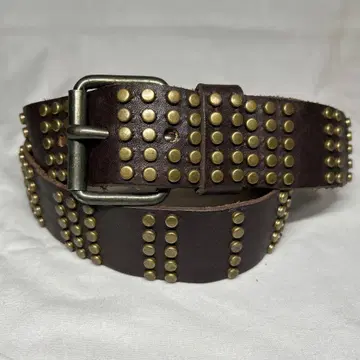 천연 가죽 원통형 스터드 벨트 가죽 아메카지 캐주얼