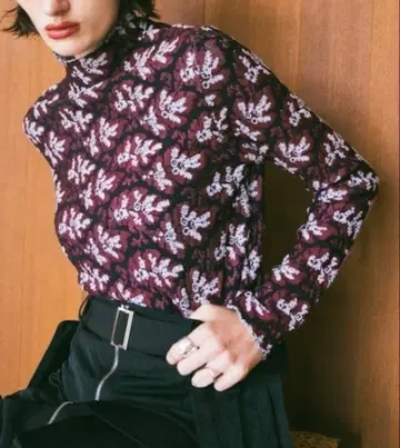 sahara Leaf Jacquard Knit/리프 자카드 니트