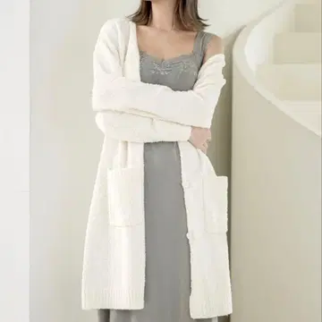 tu-hacci 모코모코 가디건 롱 기장 아이보리