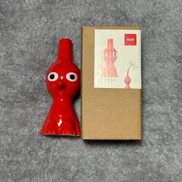 [미사용 새상품] 피크민 한송이 꽃병 빨간 피크민