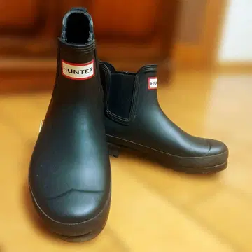 새상품급 HUNTER EU38 블랙 레인부츠 숏 기장