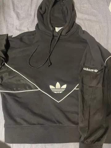 adidas 블랙 후드티 L