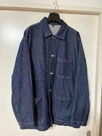 무인양품 나무 열매로 만든 카포크 혼방 데님 커버올 L 사이즈