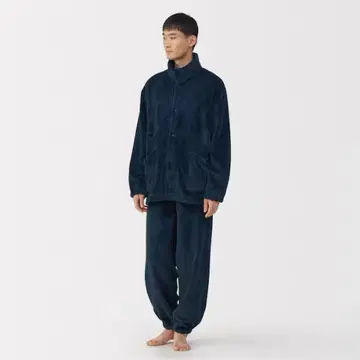 무인양품 MUJi 네이비 플리스 룸웨어 세트