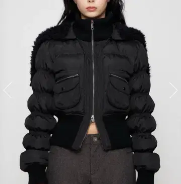 lagua gem HOODIE ZIP STITCH 블루종 퍼 케트