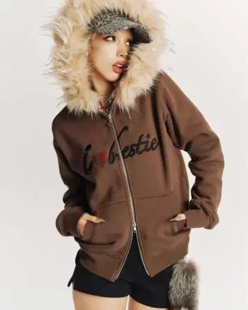 9090girl 퍼 후드티 s 사이즈