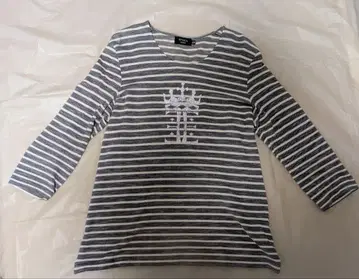 EPOCAUOMO 스트라이프 7부 소매 티셔츠